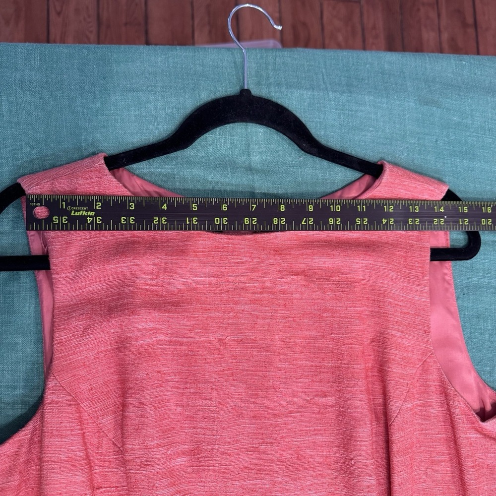 NEW Cynthia Howie Dress Women‎ Size 12 Salmon Pink  Silk Fit Flare Lined Midi - Picture 8 of 12